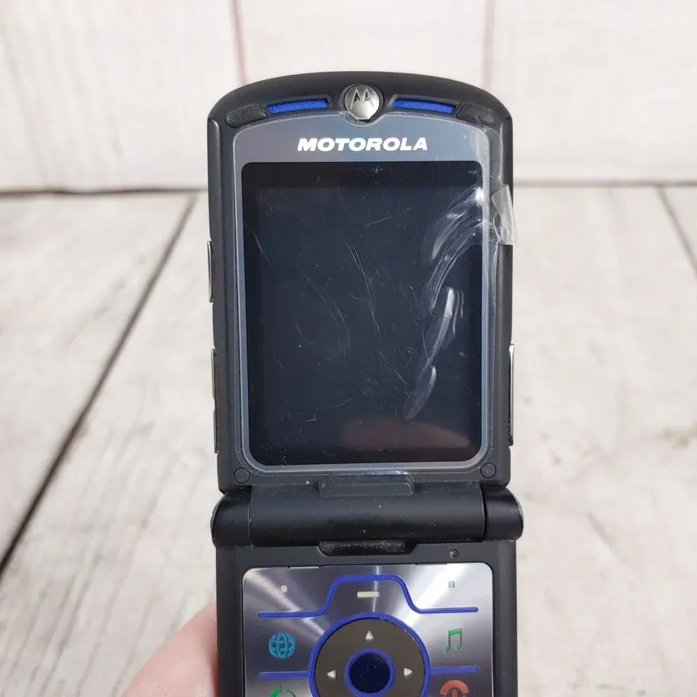 Motorola Razr V3i Flip Cell Phone - CINGULAR Y2K - GSM No Battery MP3 - TESTED